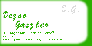 dezso gaszler business card